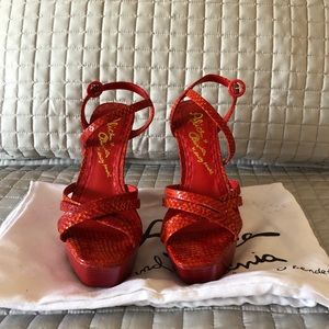 Beautiful red/orange platform shoes.